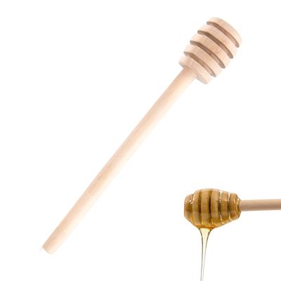 48 PC Wooden Honey Dipper Stick Mixing Stirrer Honeycomb Jar Drizzle Honey Spoon