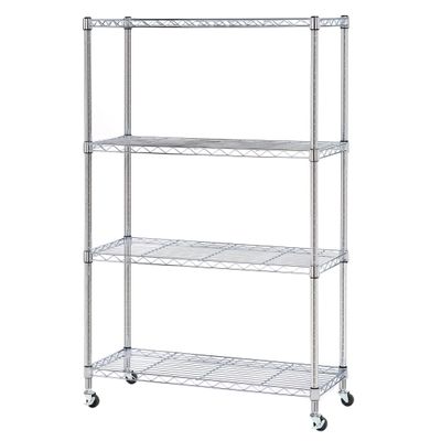 Seville Classics Solid Steel Wire Shelving Storage Unit Adjustable Shelves Organizer Rack, for Home, Kitchen, Office, Garage, Bedroom, Closet, Steel, 4-Tier, 36" W x 14" D
