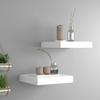 CHARMMA Floating Shelves Wall Mounted, Rustic Wood Wall Shelves for Bedroom, Bathroom, Living Room, Kitchen, Laundry Room Storage & Decoration, Set of 2 White 9.1"x9.3"x1.5" MDF view 1