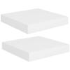 CHARMMA Floating Shelves Wall Mounted, Rustic Wood Wall Shelves for Bedroom, Bathroom, Living Room, Kitchen, Laundry Room Storage & Decoration, Set of 2 White 9.1"x9.3"x1.5" MDF view 3