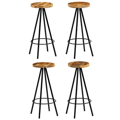 CHARMMA Bar Stools 4 pcs Solid Mango Wood-18.28KG