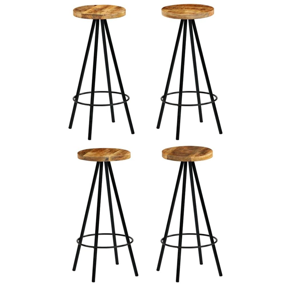 CHARMMA Bar Stools 4 pcs Solid Mango Wood-18.28KG