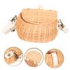Stylish Rattan Woven Shoulder Bag for Kids, Multi-Functional Basket for Bike, Scooter, and Storage, 7.87X6.29X4.72 Inch, Khaki view 4