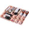 Thinkspace Beauty 12 Pieces Plastic Desk Drawer Organizer and Storage, Vanity Organizers Bins Trays Set Dividers for Makeup Office Bathroom Dresser Kitchen, Pink (39289) view 1