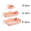 Thinkspace Beauty 12 Pieces Plastic Desk Drawer Organizer and Storage, Vanity Organizers Bins Trays Set Dividers for Makeup Office Bathroom Dresser Kitchen, Pink (39289) view 4