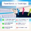 Towel Crabber Towel Bands (6-Pack), Beach Pool & Cruise Chairs, Extra Durable, Cruise Ship & Beach Essentials, Alternative to Beach Towel Clips (3 Regular + 3 Glow in The Dark) view 4