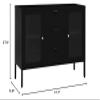 CHARMMA Sideboard Black 41.3"x13.8"x27.6" Steel and Tempered Glass-30.44KG view 2