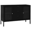 CHARMMA Sideboard Black 41.3"x13.8"x27.6" Steel and Tempered Glass-30.44KG view 3