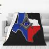 YUNTONG Masonic Series Texas Freemason Compass Adult Kids Fleece Blanket Throw Blanket for Bedding Living Room Decor Sofa Blanket 50"X40" view 2