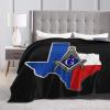 YUNTONG Masonic Series Texas Freemason Compass Adult Kids Fleece Blanket Throw Blanket for Bedding Living Room Decor Sofa Blanket 50"X40" view 4