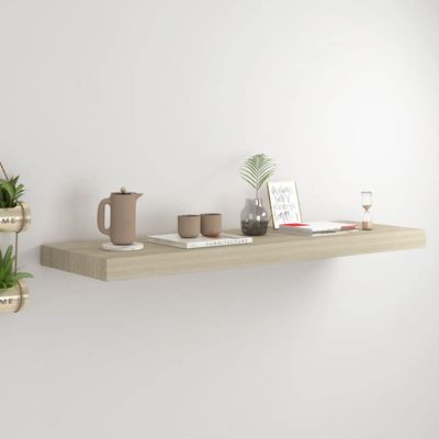 CHARMMA Floating Shelves Wall Mounted, Rustic Wood Wall Shelves for Bedroom, Bathroom, Living Room, Kitchen, Laundry Room Storage & Decoration, Oak 31.5"x9.3"x1.5" MDF