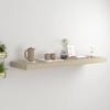 CHARMMA Floating Shelves Wall Mounted, Rustic Wood Wall Shelves for Bedroom, Bathroom, Living Room, Kitchen, Laundry Room Storage & Decoration, Oak 31.5"x9.3"x1.5" MDF view 1