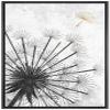 wall26 Framed Canvas Print Wall Art Dark Pastel Dandelion Flower Silhouette Nature Wilderness Illustrations Modern Art Rustic Decorative Relax/Calm for Living Room, Bedroom, Office - 16x24 Black view 1