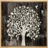 wall26 Framed Canvas Print Wall Art Wood Panel Botanical Tree Bird Tapestry Nature Wilderness Illustrations Modern Art Rustic Decorative Relax/Calm for Living Room, Bedroom, Office - 16"x24" Natural view 1