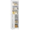Yaheetech Tall Slim Storage Cabinet with 3 Shelves & Door, Freestanding Linen Cabinet for Bathroom, Living Room, Entryway, 16 x 12 x 60.5 Inches, White view 1