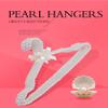 10 PCS Pearl Hangers Artificial Pearl Jeans Shelves Bowknot Wedding Hangers and Trousers Hanging Clip (White),Pearl White view 2