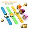 Bee Theme Slap Bracelets Party Favors- Bee Silicone Wristbands (6pack) for Teens Birthday&Bee Theme Party Supplies Carnival Prizes Suit Classroom Exchanging Gifts view 3