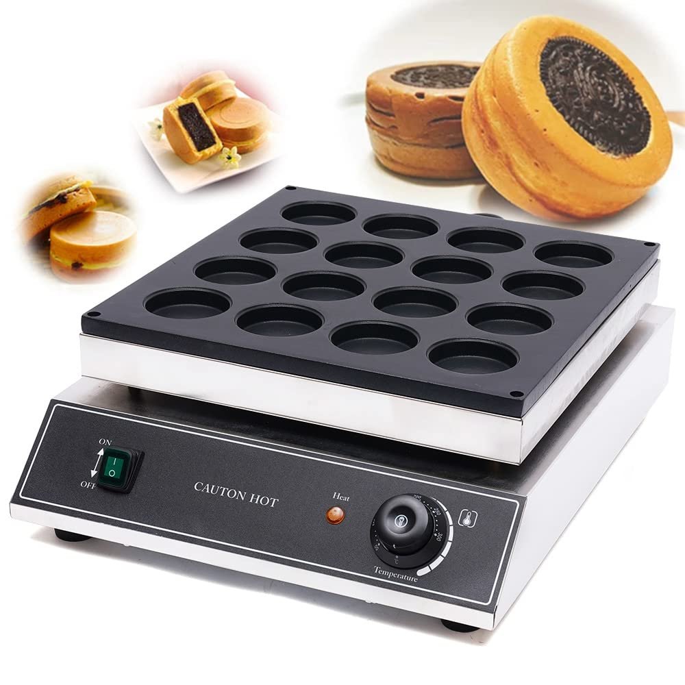 Commercial 110V Electric Red Bean Cake Baker, Muffin Maker & Waffle Maker - Nonstick Cast Iron Pan, Temperature Controlled Bread Toaster