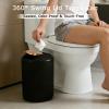 9 Pieces Black Bathroom Accessories Set, Gorgeous Bathroom Set, Trash Can, Toilet Brush, Soap Dispenser and Toothbrush Holder, Soap Dish, Tumber, Qtip Holder, Tray, Sink Countertop Set Decor view 2