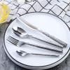 24 Piece Silverware Set for 6, Hammered Flatware Cutlery Set Modern Stainless Steel Dinnerware Tableware Sets for Kitchen Family Gatherings & Daily Use Dishwasher Safe view 1