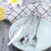 24 Piece Silverware Set for 6, Hammered Flatware Cutlery Set Modern Stainless Steel Dinnerware Tableware Sets for Kitchen Family Gatherings & Daily Use Dishwasher Safe view 4