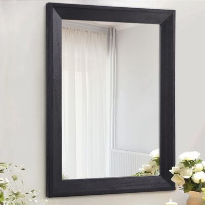AAZZKANG Wall Mirror Black Rectangle Mirrors for Wall with Wood Framed Decorative for Bedroom Bathroom Living Room Farmhouse Entryway Hanging Small