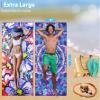 2 Pack Microfiber Oversized Lightweight Beach Towel 71"x32" XL Extra Large Thin Sand Free Towels Travel Swim Pool Yoga Gym Camping for Adults Women Men Beach Essentials Accessories Vacation Gift view 3