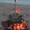 Dutch Oven Lid Lifter, Spiral Handle Hot Lid Lifting Tool for Camping Hiking Cast Iron Black 19.5cm 1 Pack view 2