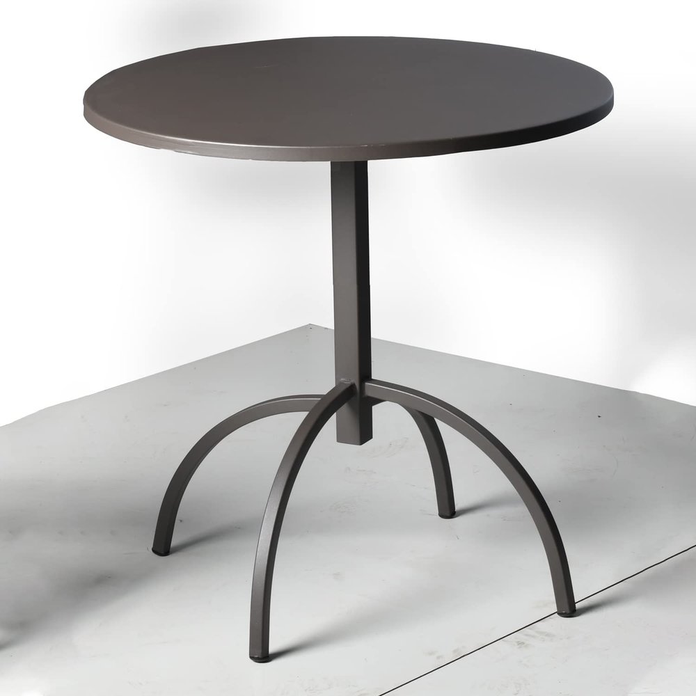 GWAREZ Round Pub Table, 23.6" Modern Style Metal Bar Table, Cafe & Break Room Restaurant Bistro Table, Easy Assembly, Dark Brown