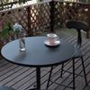 GWAREZ Round Pub Table, 23.6" Modern Style Metal Bar Table, Cafe & Break Room Restaurant Bistro Table, Easy Assembly, Dark Brown view 4