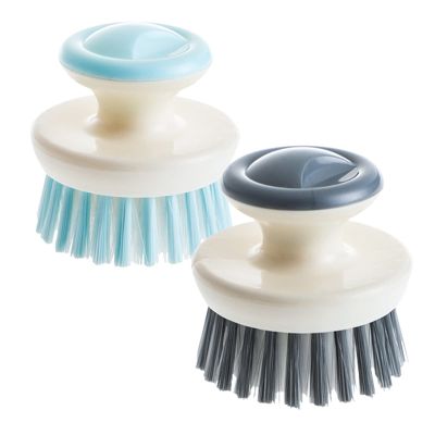 Dish Scrub Brush,Ergonomic Grip Palm Brush,Kitchen Scrub Brushes for Cleaning, Dish Scrubber with Stiff Bristles for Sink, Pots, Pans2 Pack