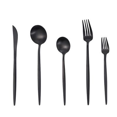 Black Silverware Set for 6 TWEE Unique 30-Piece Stainless Steel Flatware Cutlery Utensils Set Knife Fork Spoon Set Tableware Set for Home Kitchen Restaurant Hotel, Dishwasher Safe