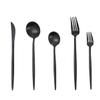 Black Silverware Set for 6 TWEE Unique 30-Piece Stainless Steel Flatware Cutlery Utensils Set Knife Fork Spoon Set Tableware Set for Home Kitchen Restaurant Hotel, Dishwasher Safe view 1