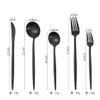 Black Silverware Set for 6 TWEE Unique 30-Piece Stainless Steel Flatware Cutlery Utensils Set Knife Fork Spoon Set Tableware Set for Home Kitchen Restaurant Hotel, Dishwasher Safe view 3