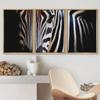 wall26 Framed Canvas Print Wall Art Set Close Up Portrait of African Zebra Animals Wildlife Realism Rustic Scenic Relax/Calm Nature Wilderness for Living Room, Bedroom, Office - 16"x24"x3 Natural view 2