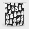 SHENGJUN 72x78 Inches Halloween Ghost Shower Curtain, Spooky Cute Funny Cartoon Ghosts Icons Black and White Fabric Kids Boy Trick or Treat Bathroom Shower Curtain with 12 Hooks view 1