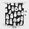 SHENGJUN 72x78 Inches Halloween Ghost Shower Curtain, Spooky Cute Funny Cartoon Ghosts Icons Black and White Fabric Kids Boy Trick or Treat Bathroom Shower Curtain with 12 Hooks view 2