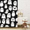SHENGJUN 72x78 Inches Halloween Ghost Shower Curtain, Spooky Cute Funny Cartoon Ghosts Icons Black and White Fabric Kids Boy Trick or Treat Bathroom Shower Curtain with 12 Hooks view 4