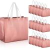 Reginary 72 Pack Reusable Gift Bags with Handles Large Glossy Reusable Grocery Tote Bags for Wedding Birthday Christmas(Rose Gold) view 1