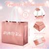Reginary 72 Pack Reusable Gift Bags with Handles Large Glossy Reusable Grocery Tote Bags for Wedding Birthday Christmas(Rose Gold) view 3