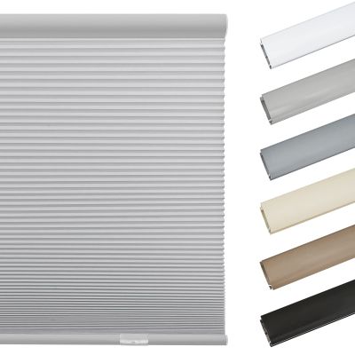 Keego Light Filter Cordless Window Shades Blinds for Windows-Matching Color Top Box Window Blinds & Shades for Home Kitchen Bedroom Office (Grey-Light Filtering, Any Size)