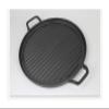 FHYTGBS Binaural Striped Round cast Iron Frying pan- Barbecue Plate Household Wave Circular Barbecue Plate Striped Iron Plate (Size : 28CM) view 1