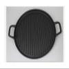 FHYTGBS Binaural Striped Round cast Iron Frying pan- Barbecue Plate Household Wave Circular Barbecue Plate Striped Iron Plate (Size : 28CM) view 2