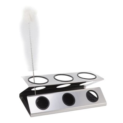 Bottle Drain Drying Rack 304 Stainless Steel Silicone Pad Silver 3 Holes Soda Bottle Drying Rack for Home Kitchen, Cup Drying Rack, Cup Drying Rack, Bottle Drain Drying Rack 304 Staibottle Drying