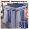 Bed Canopy Luxury Four Seasons Bed Canopy Double-Layer Detachable Encrypted Bed Curtain Mosquito Net for 1.8m Bed, with Stainless Steel Mounting Bracket (Color : Blue, Size : 1.8x2.2x2m) view 3