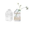 Glass Bud Vase Set of 2, Small Vases for Flowers, Hydroponic Vase Mini Cute Clear Pomegranate Vase, Glass Vases for Centerpieces, Decorative Rustic Home Dining Table Decor, Wedding Decorations (house) view 1