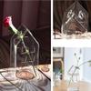 Glass Bud Vase Set of 2, Small Vases for Flowers, Hydroponic Vase Mini Cute Clear Pomegranate Vase, Glass Vases for Centerpieces, Decorative Rustic Home Dining Table Decor, Wedding Decorations (house) view 4