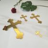 10pcs of Acrylic Gold Mirror Cross Cake Topper - Baptism & Holy Communion Cross Decor Set - 6'' Wide view 4