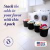 HOMZ 4-Pack Utility Tub, Large Plastic Storage Bucket with Rope Handles, 18 Gallon, Black - Portable Indoor and Outdoor Buckets for Kitchen, Laundry, Garden, Bathroom, and Garage Organization view 2