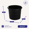 HOMZ 4-Pack Utility Tub, Large Plastic Storage Bucket with Rope Handles, 18 Gallon, Black - Portable Indoor and Outdoor Buckets for Kitchen, Laundry, Garden, Bathroom, and Garage Organization view 4